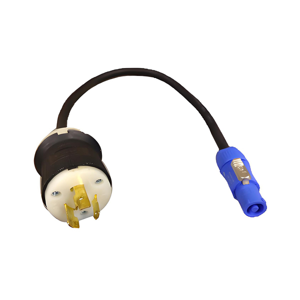 Male NEMA L6 20 Connector to Powercon Compatible Jumpers